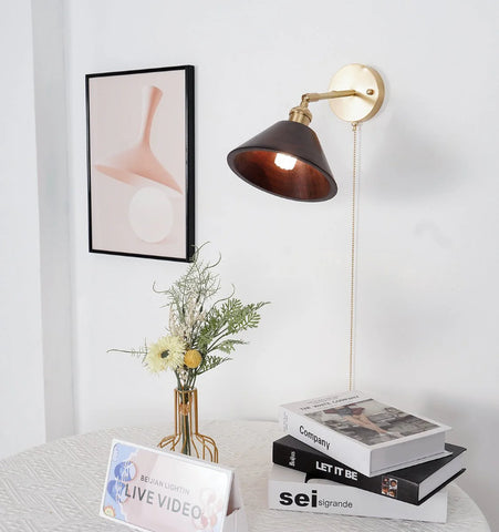 Vintage Wood Wall Lamp