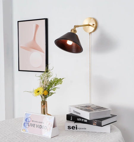 Vintage Wood Wall Lamp