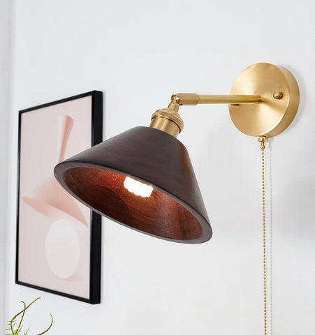 Vintage Wood Wall Lamp