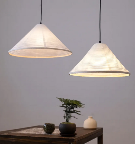 Washi Paper Cone Pendant Lamp