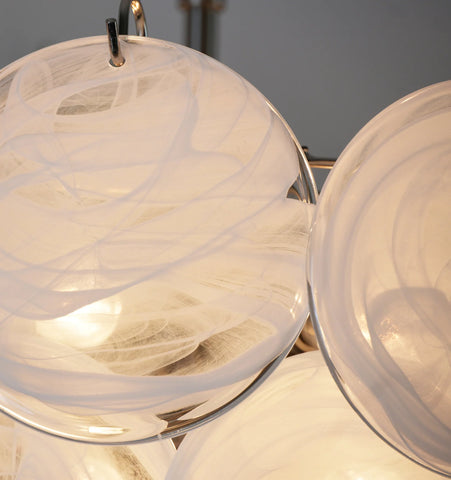 WHITE MURANO DISC CHANDELIER