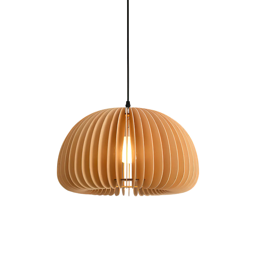 Wooden Pumpkin Pendant Light
