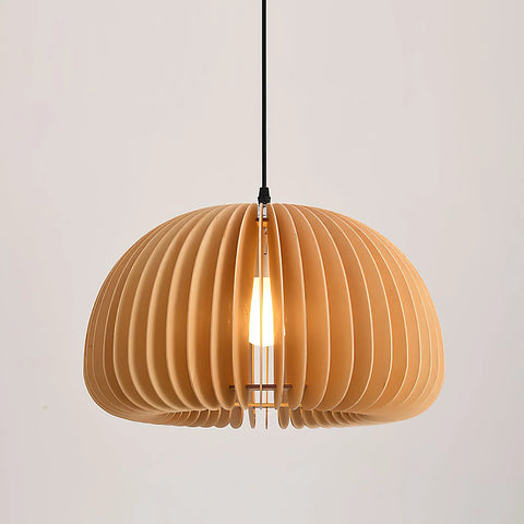 Wooden Pumpkin Pendant Light