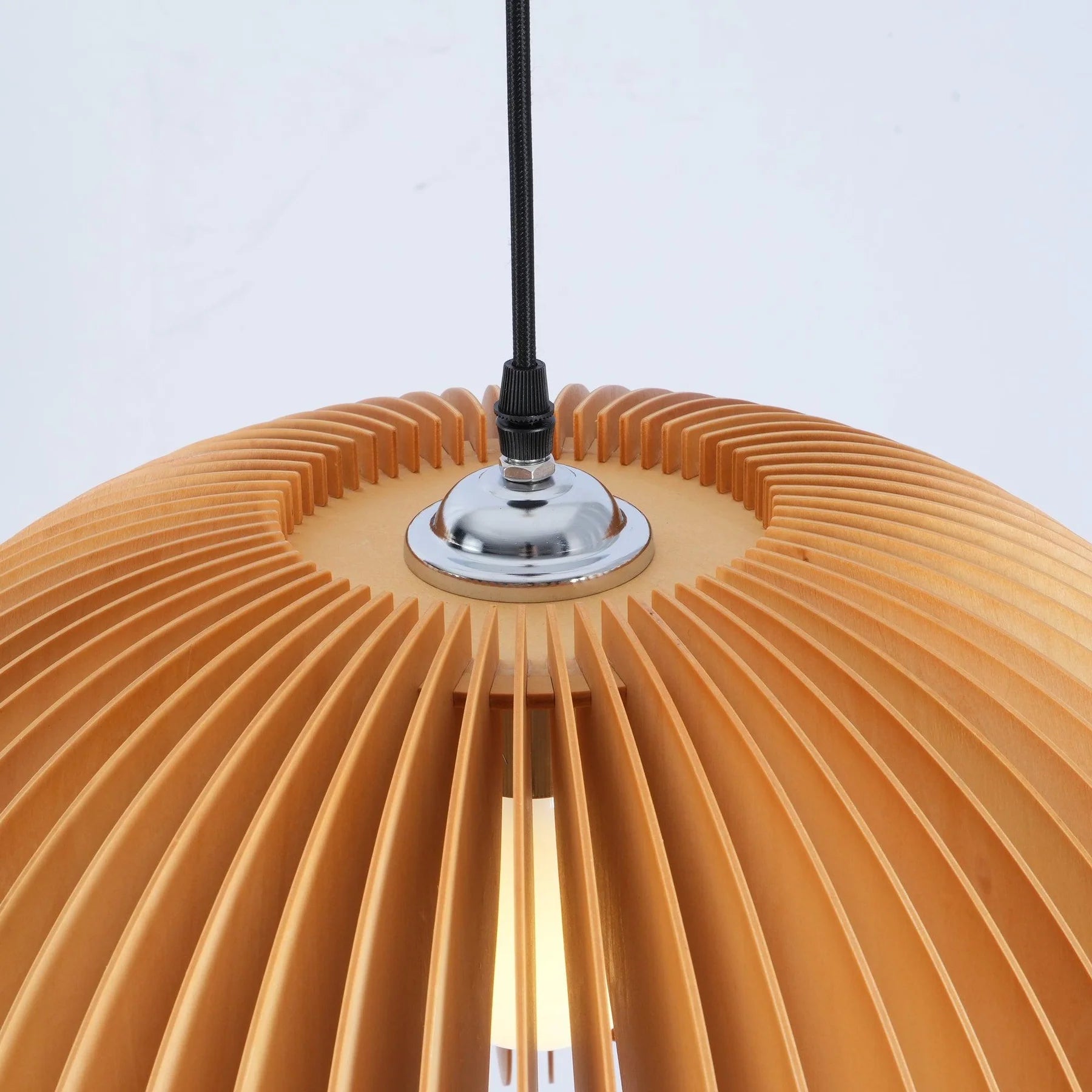 Wooden Pumpkin Pendant Light