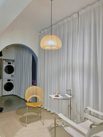 Wooden Pumpkin Pendant Light