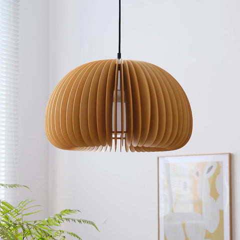 Wooden Pumpkin Pendant Light