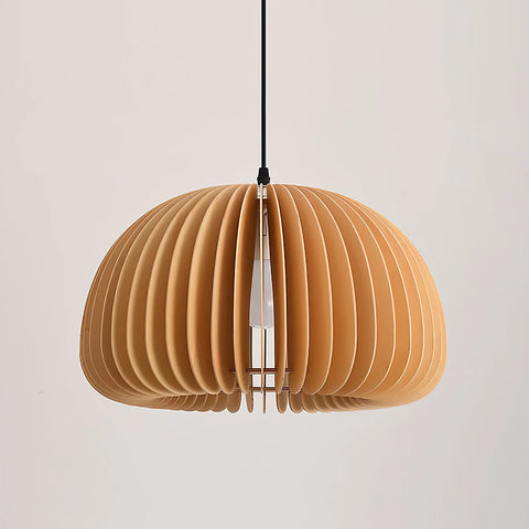 Wooden Pumpkin Pendant Light