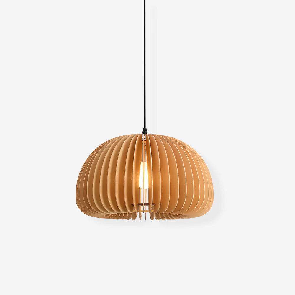 Wooden Pumpkin Pendant Light