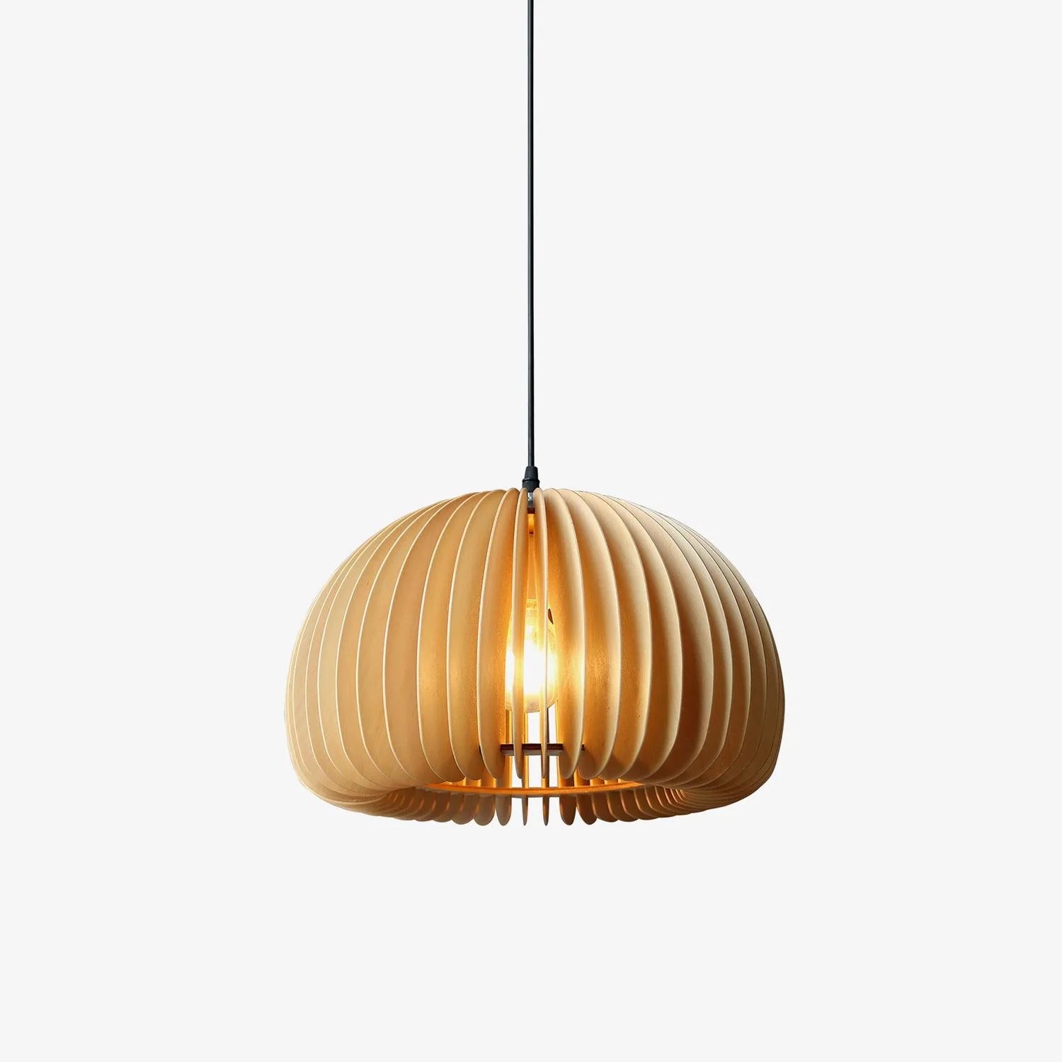 Wooden Pumpkin Pendant Light