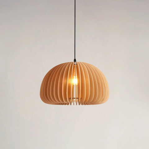 Wooden Pumpkin Pendant Light