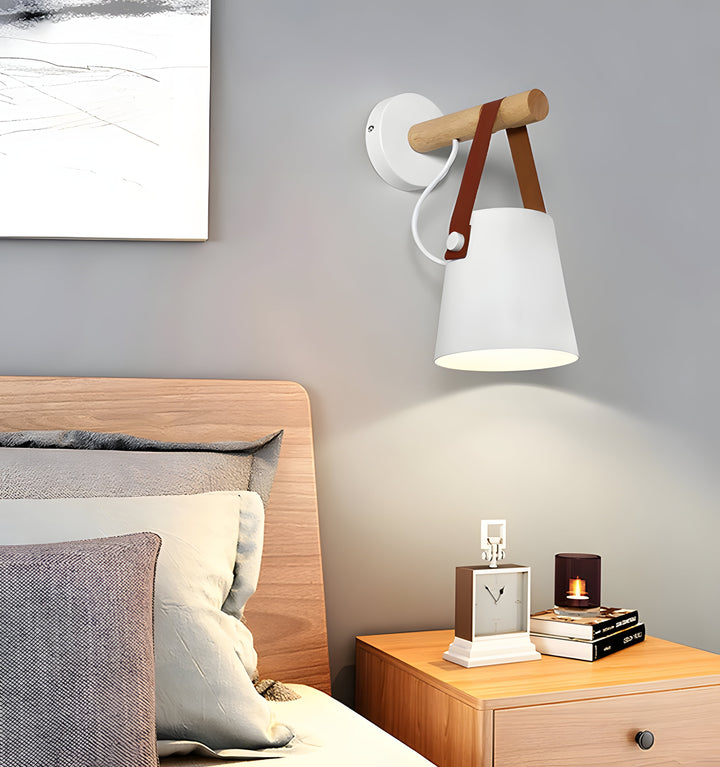 WOODEN CONICAL WALL LIGHT