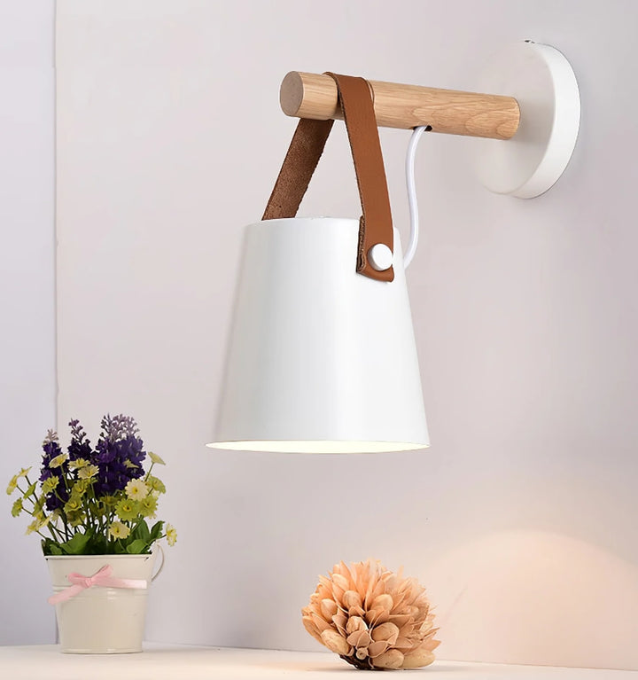 WOODEN CONICAL WALL LIGHT