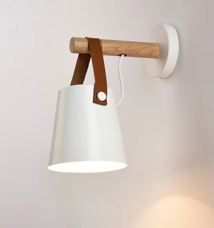 WOODEN CONICAL WALL LIGHT