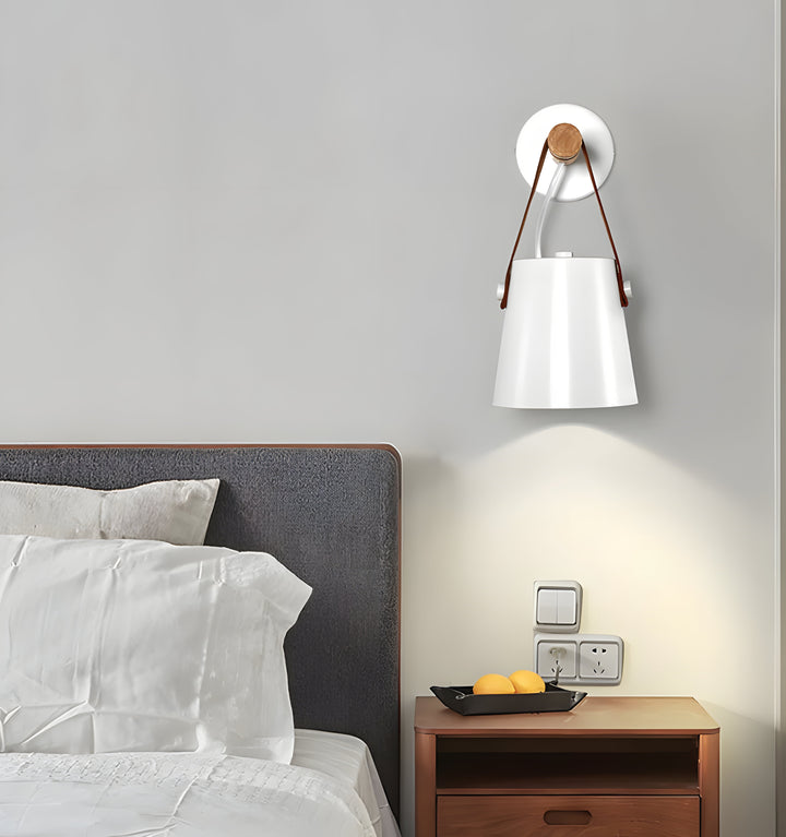 WOODEN CONICAL WALL LIGHT