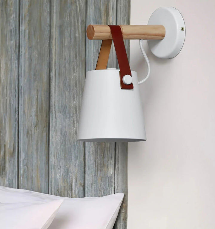 WOODEN CONICAL WALL LIGHT