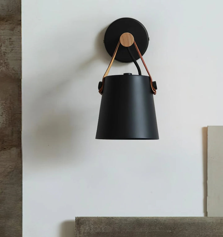 WOODEN CONICAL WALL LIGHT