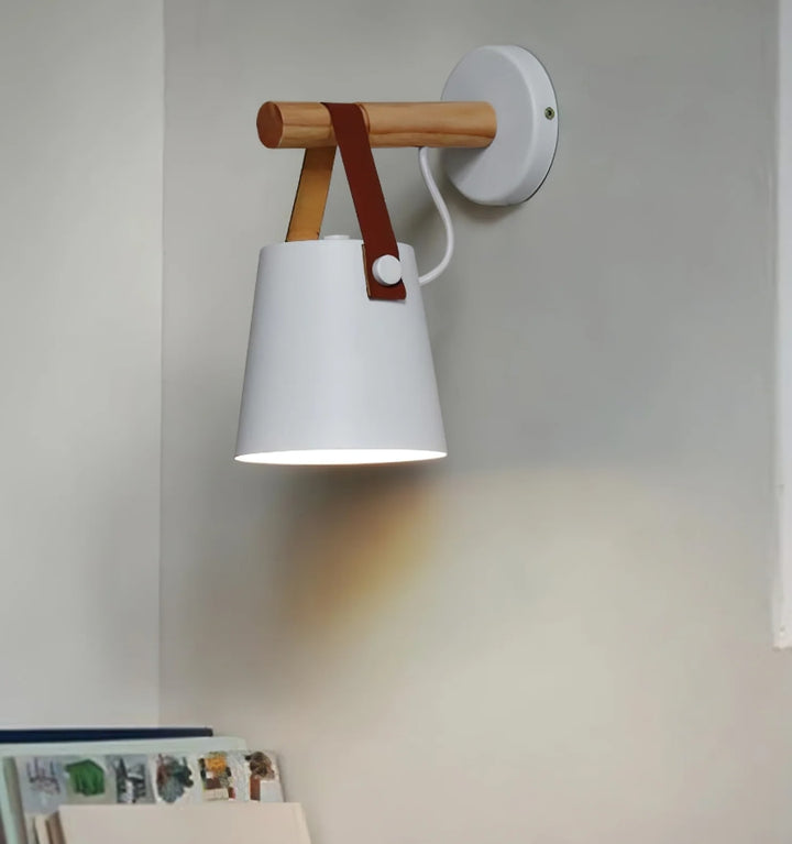 WOODEN CONICAL WALL LIGHT