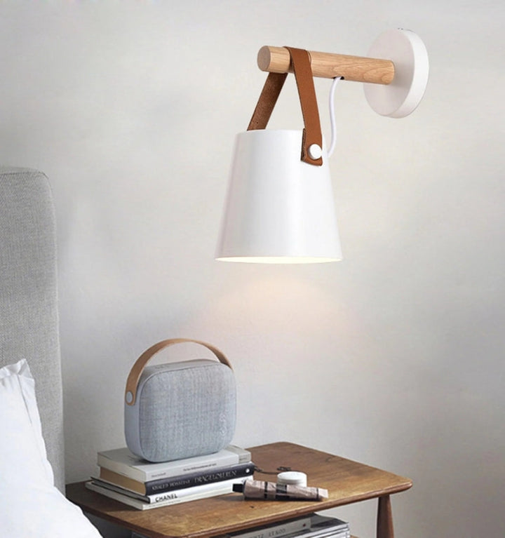 WOODEN CONICAL WALL LIGHT