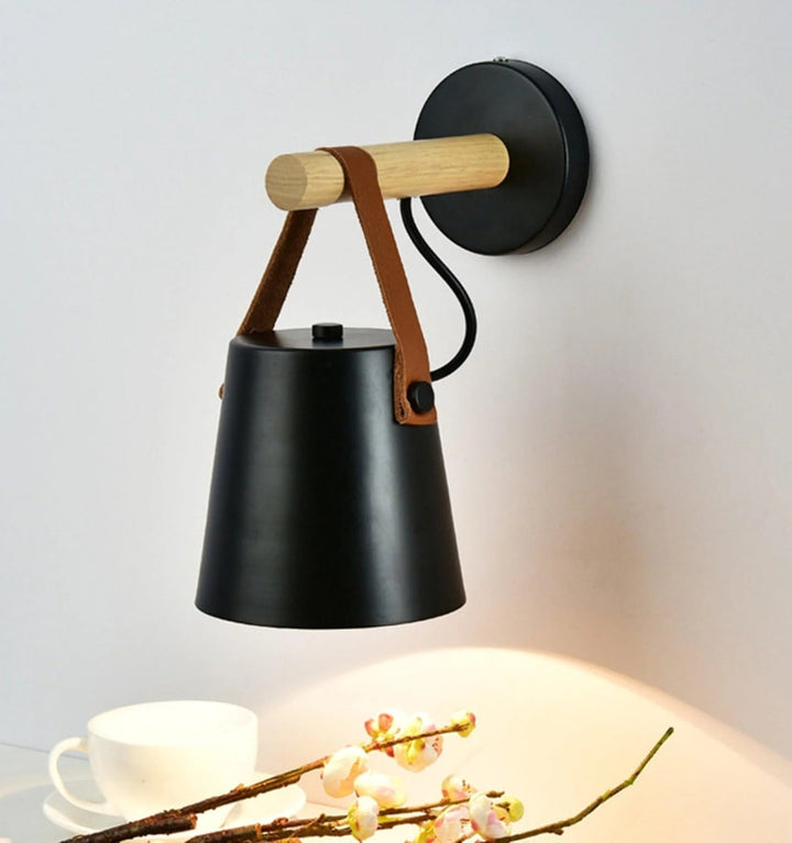 WOODEN CONICAL WALL LIGHT