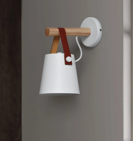 WOODEN CONICAL WALL LIGHT