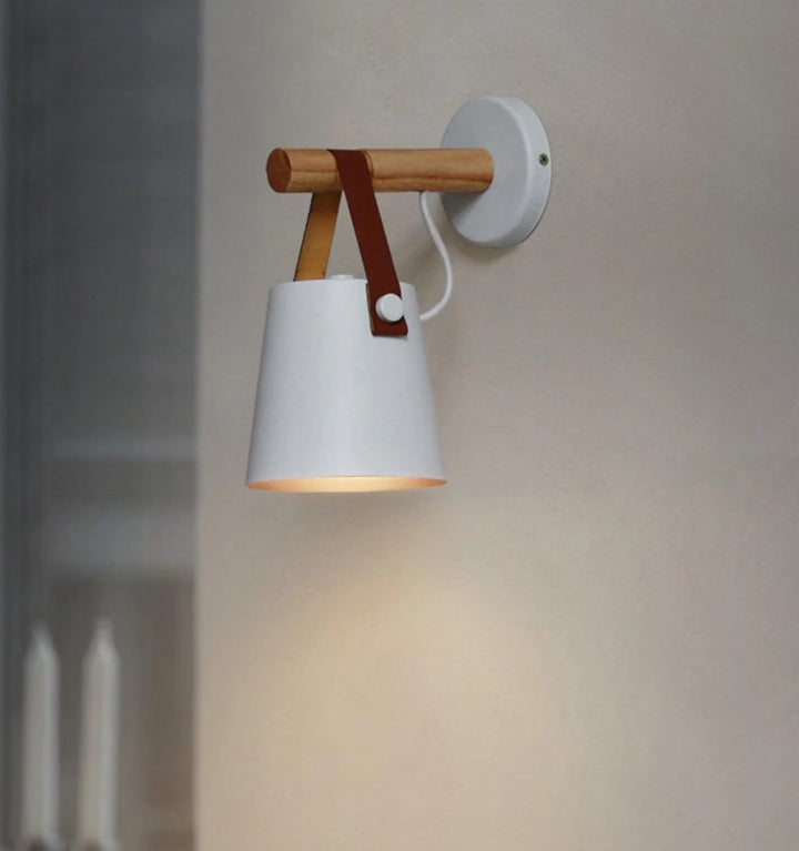 WOODEN CONICAL WALL LIGHT