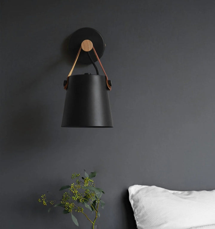 WOODEN CONICAL WALL LIGHT