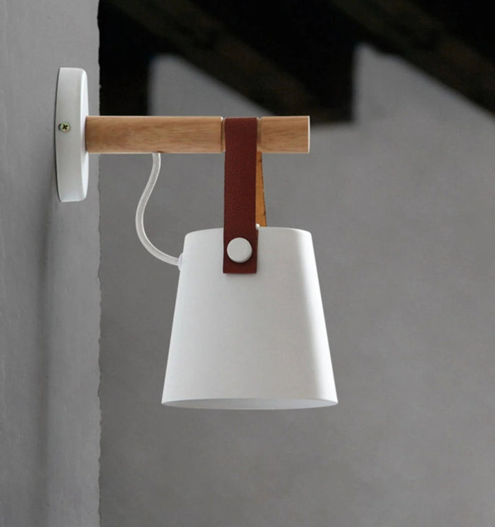 WOODEN CONICAL WALL LIGHT