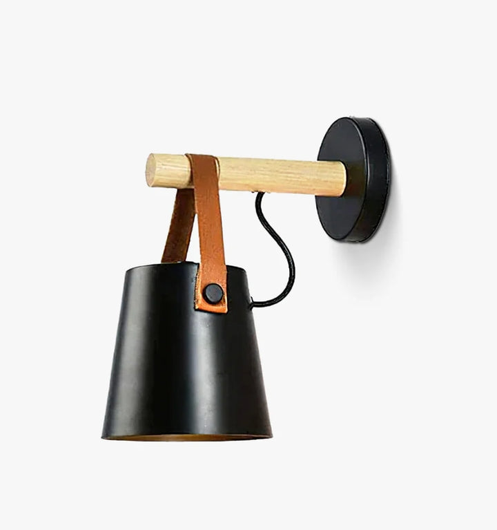 WOODEN CONICAL WALL LIGHT