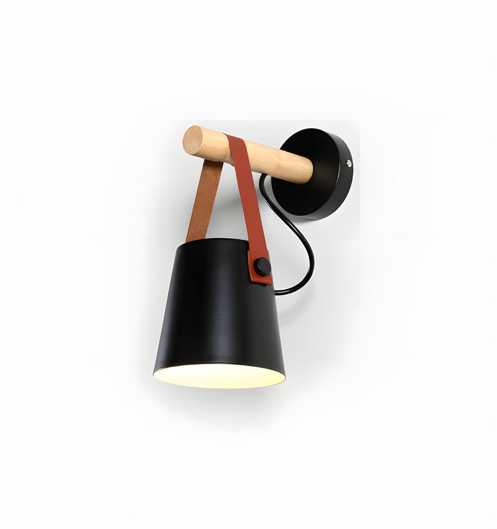 WOODEN CONICAL WALL LIGHT