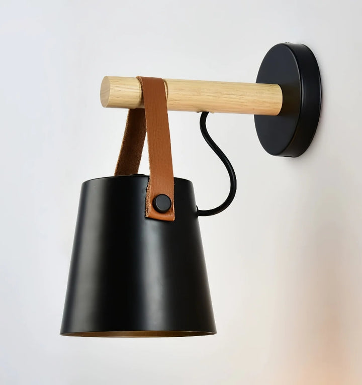 WOODEN CONICAL WALL LIGHT