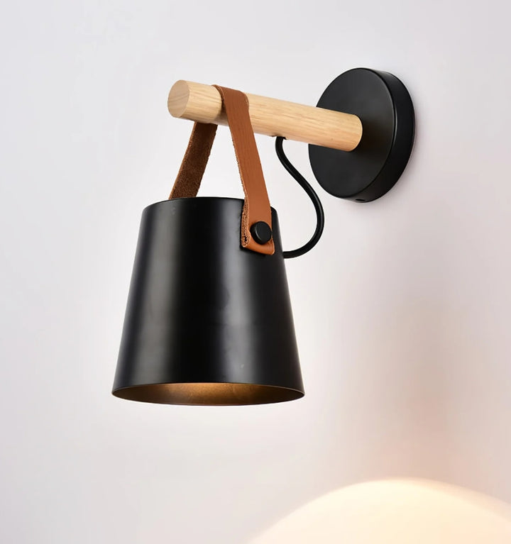 WOODEN CONICAL WALL LIGHT