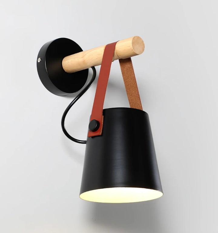 WOODEN CONICAL WALL LIGHT