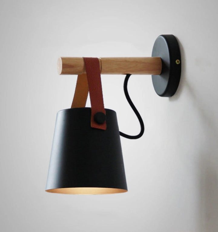 WOODEN CONICAL WALL LIGHT