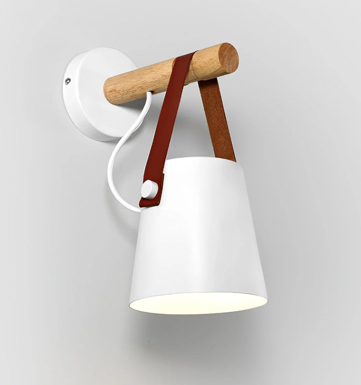 WOODEN CONICAL WALL LIGHT