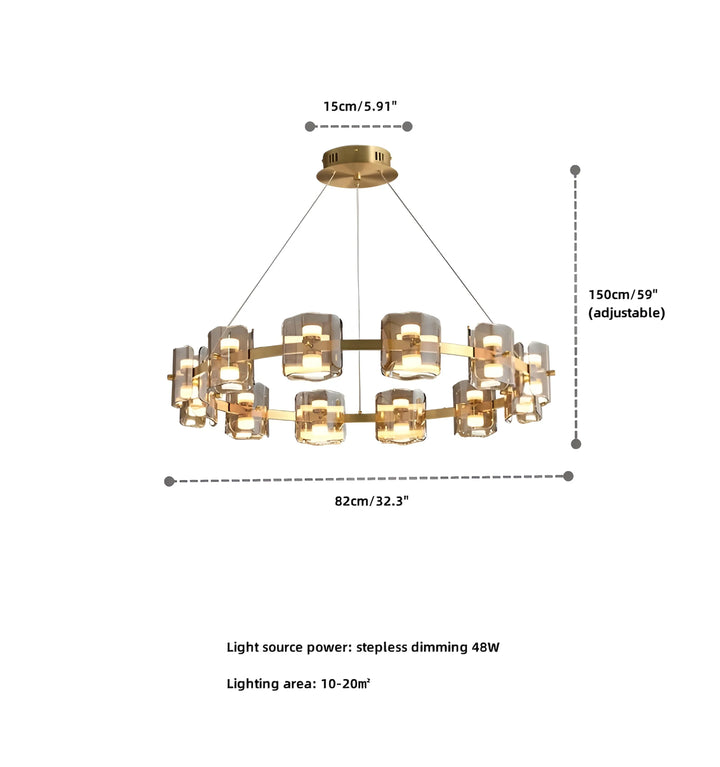 ROUND CORLOTA LED CHANDELIER - Yellow - 12 Heads