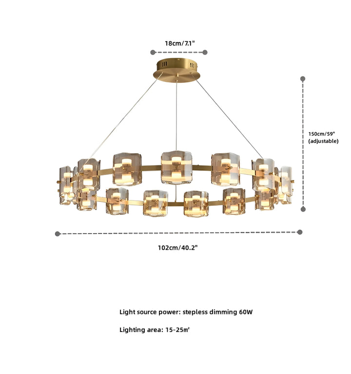 ROUND CORLOTA LED CHANDELIER - Yellow - 15 Heads