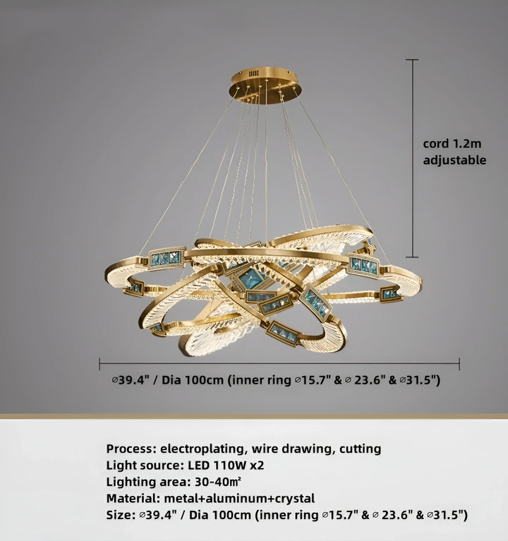 ∅39.4" / Dia 100cm (inner ring ∅15.7" & ∅ 23.6" & ∅31.5")