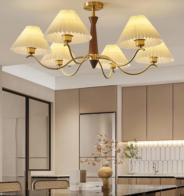 CORY PLEATED FABRIC CHANDELIER / CEILING LIGHT