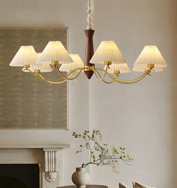 CORY PLEATED FABRIC CHANDELIER / CEILING LIGHT