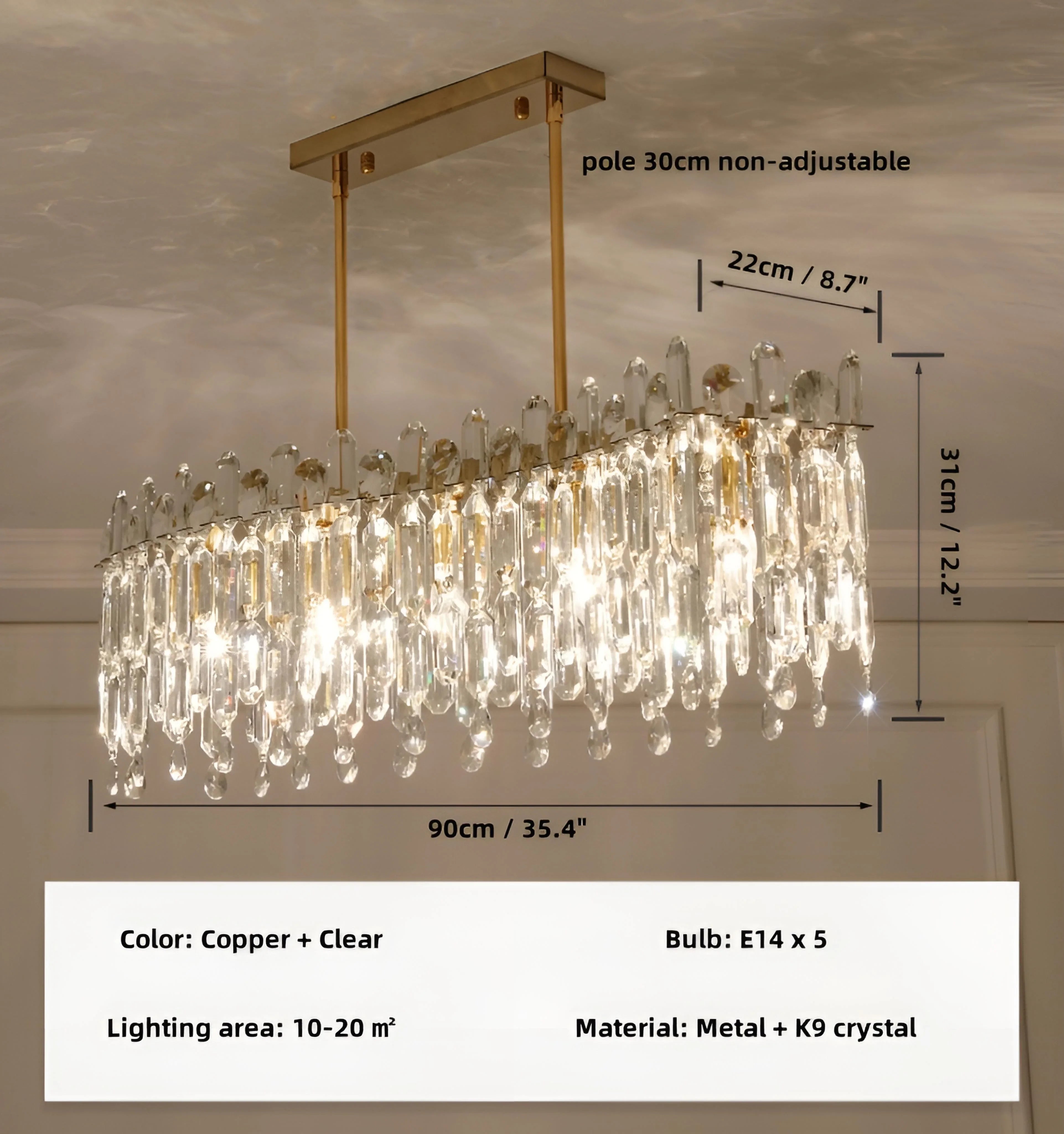 Copper Clear - L90cm