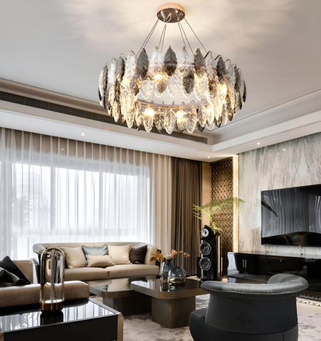 JONAS LEAF CRYSTAL CHANDELIER