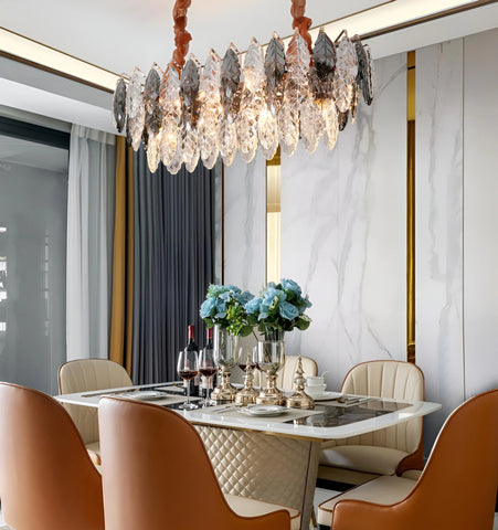 JONAS LEAF CRYSTAL CHANDELIER