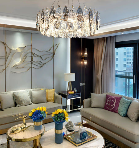 JONAS LEAF CRYSTAL CHANDELIER