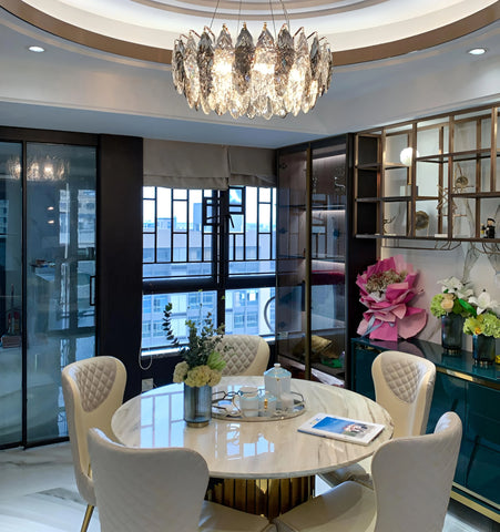 JONAS LEAF CRYSTAL CHANDELIER