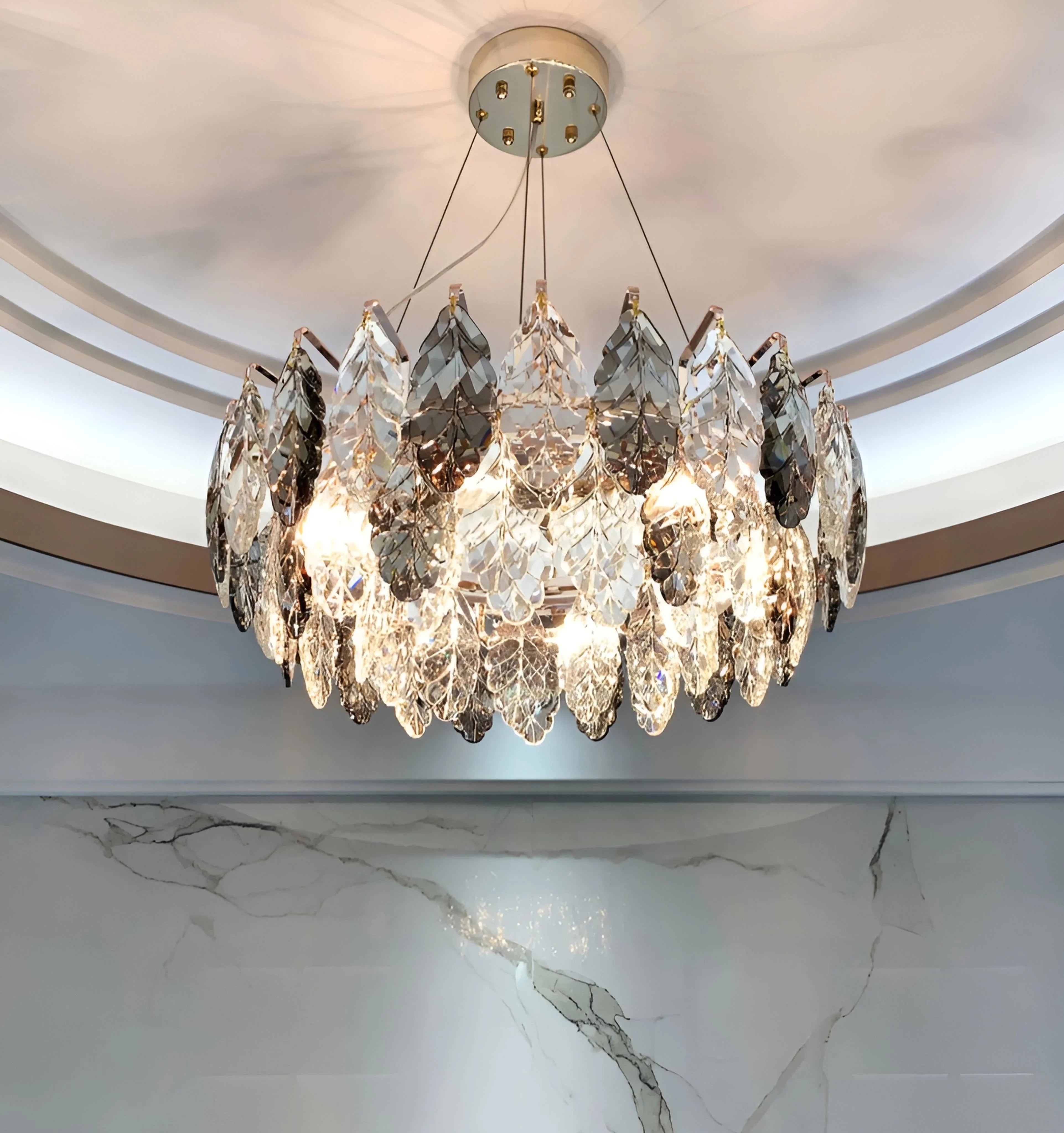 JONAS LEAF CRYSTAL CHANDELIER