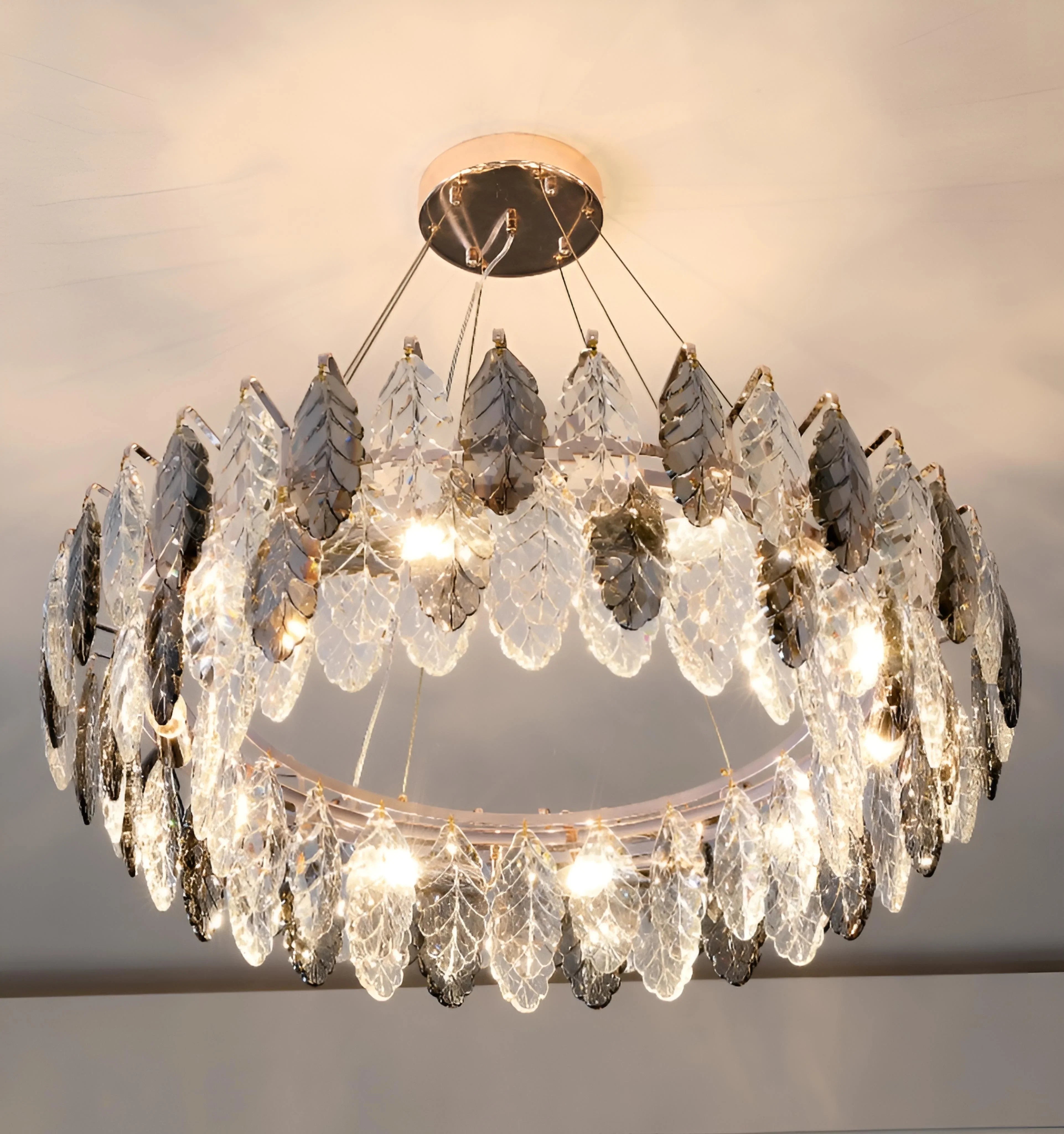 JONAS LEAF CRYSTAL CHANDELIER