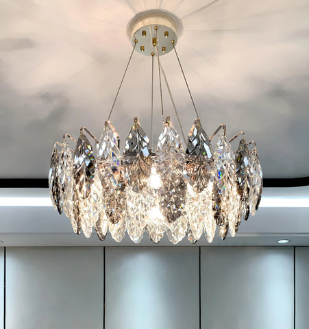 JONAS LEAF CRYSTAL CHANDELIER