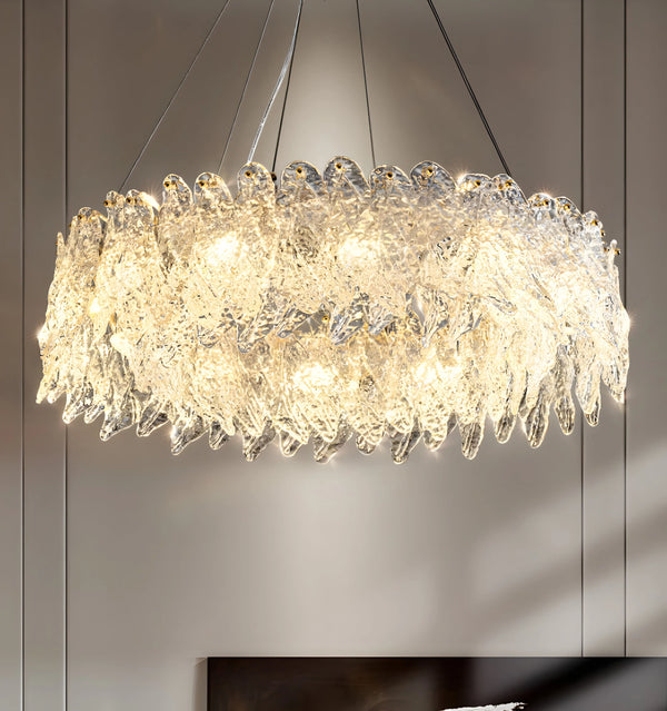 LEAF VEIN HANDMADE GLASS CHANDELIER