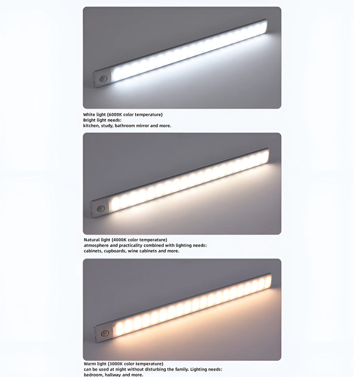 Motion Sensor Slim Light Bar - 3 color temperatures