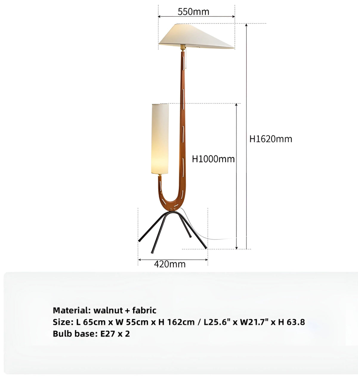 Walnut + Black + Beige